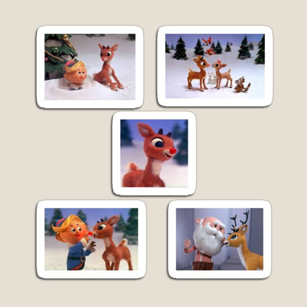Misfits 2, Christmas, holiday, Rudolph the Red Nosed Reindeer, sticker pack, Hermey, Clarise, skinny Santa Magnet