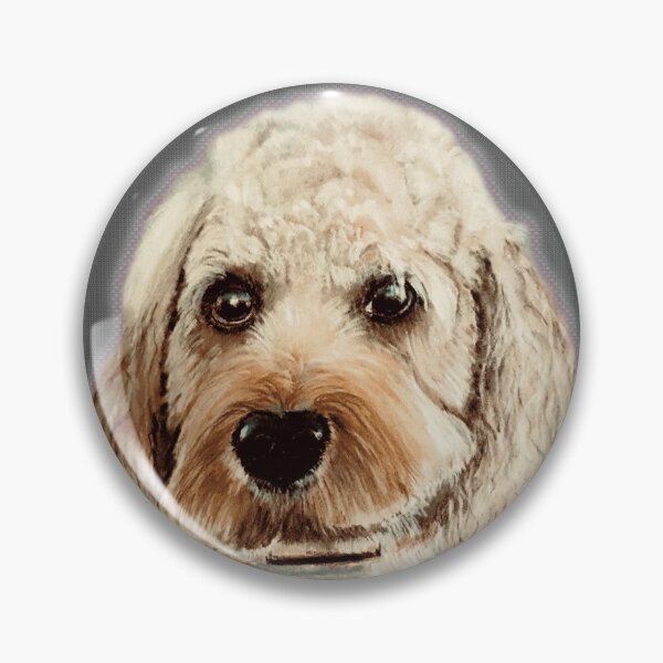 Item preview, Cavapoo dog hand painted artwork, on grey background designed and sold by Jennifer Morcom.