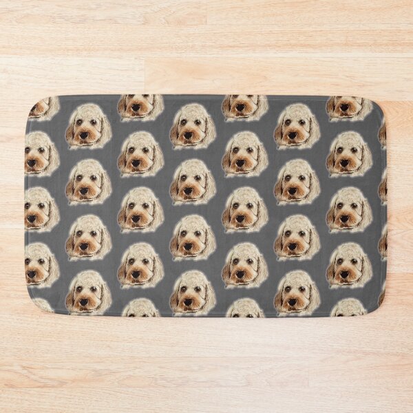 Item preview, Cavapoo dog hand painted artwork, on grey background designed and sold by Jennifer Morcom.