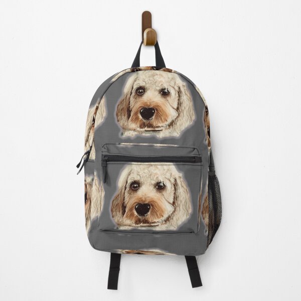 Item preview, Cavapoo dog hand painted artwork, on grey background designed and sold by Jennifer Morcom.