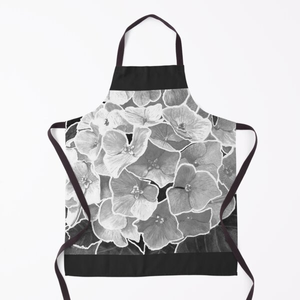 Aperçu de l'œuvre Effet vitrail fleur d'hortensia, noir et blanc créée et vendue par The Elderberry Blossom.