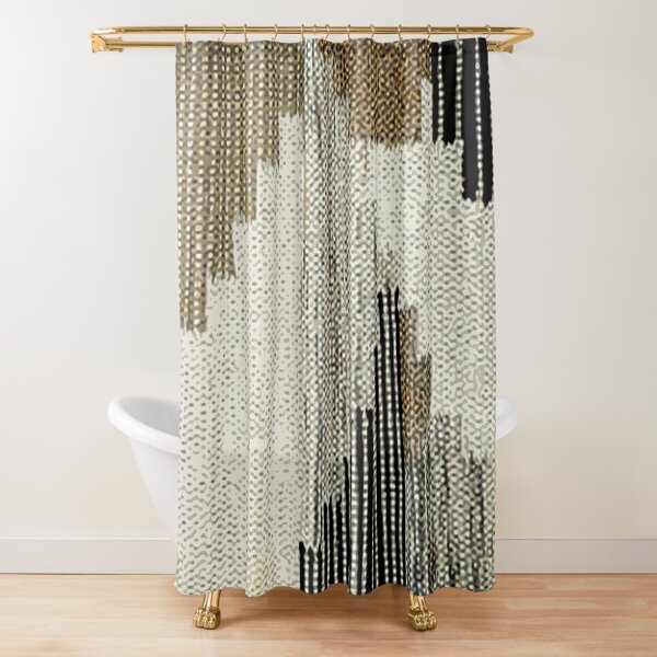 Beige, Brown and Black Abstract  Shower Curtain for Sale by deecdee