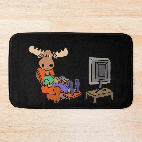 Item preview, Funny Moose watching TV Cartoon designed and sold by Nature's Fancy.