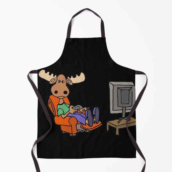 Item preview, Funny Moose watching TV Cartoon designed and sold by Nature's Fancy.