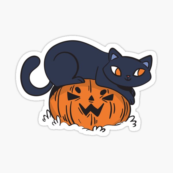 "cute halloween black cat sticker" Sticker by colorsence Redbubble