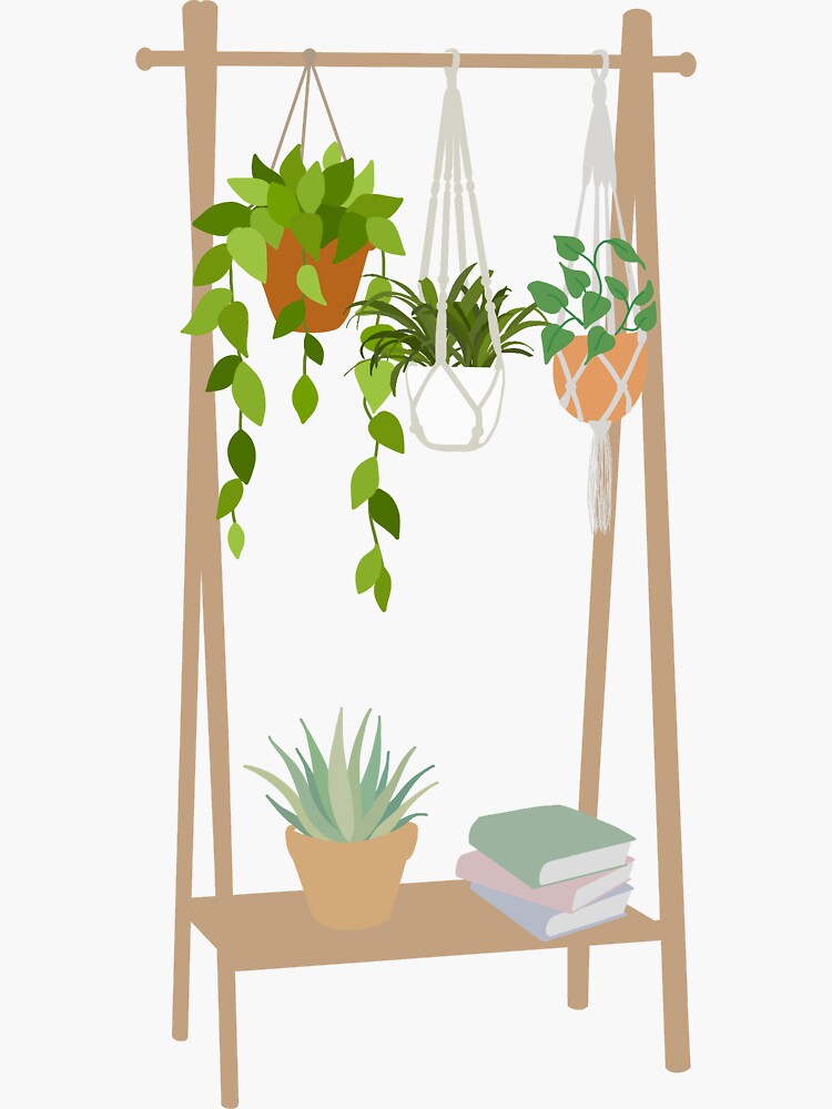 "Hanging Plants On Clothes Rack" Sticker for Sale by SophsStickers02