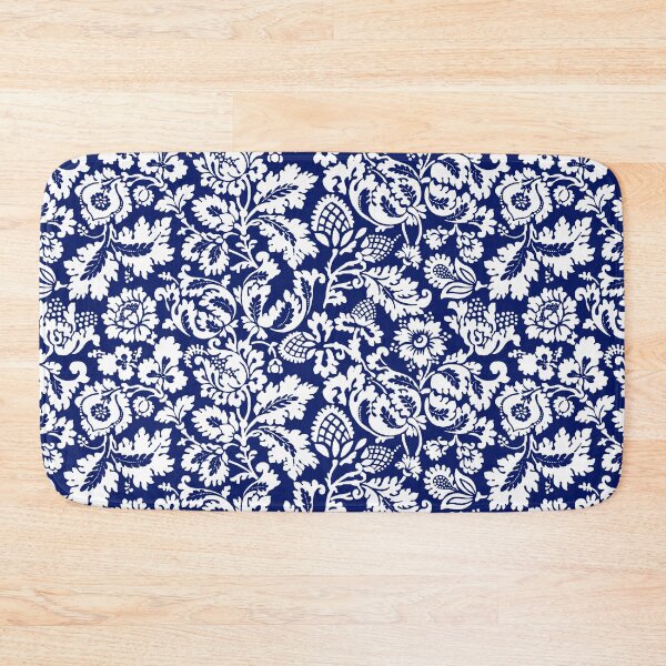 Item preview, William Morris Floral Damask, Cobalt Blue and White designed and sold by Marymarice.