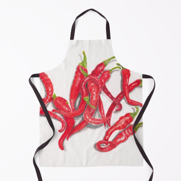 Item preview, Red Cayenne Peppers on White, Colored Pencil designed and sold by The Elderberry Blossom.