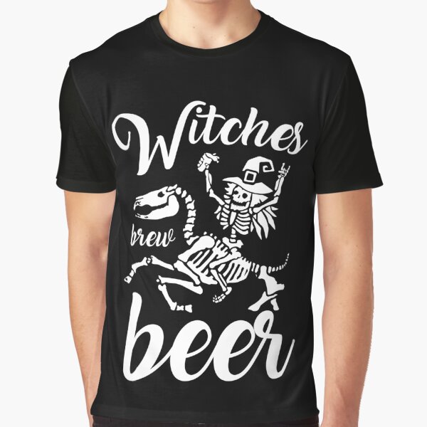 Funny Halloween Witches Brew Beer Graphic T-Shirt