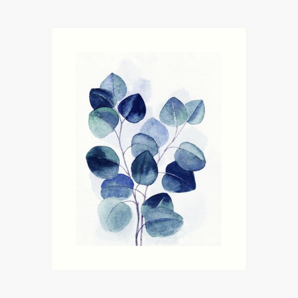 Item preview, Navy blue leaves, eucalyptus designed and sold by Myartspace.