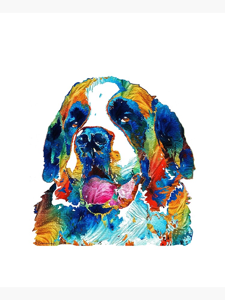 Colorful Saint Bernard Dog by Sharon Cummings by SharonCummings