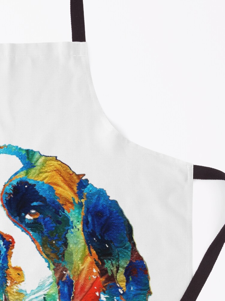 Alternate view of Colorful Saint Bernard Dog by Sharon Cummings Apron