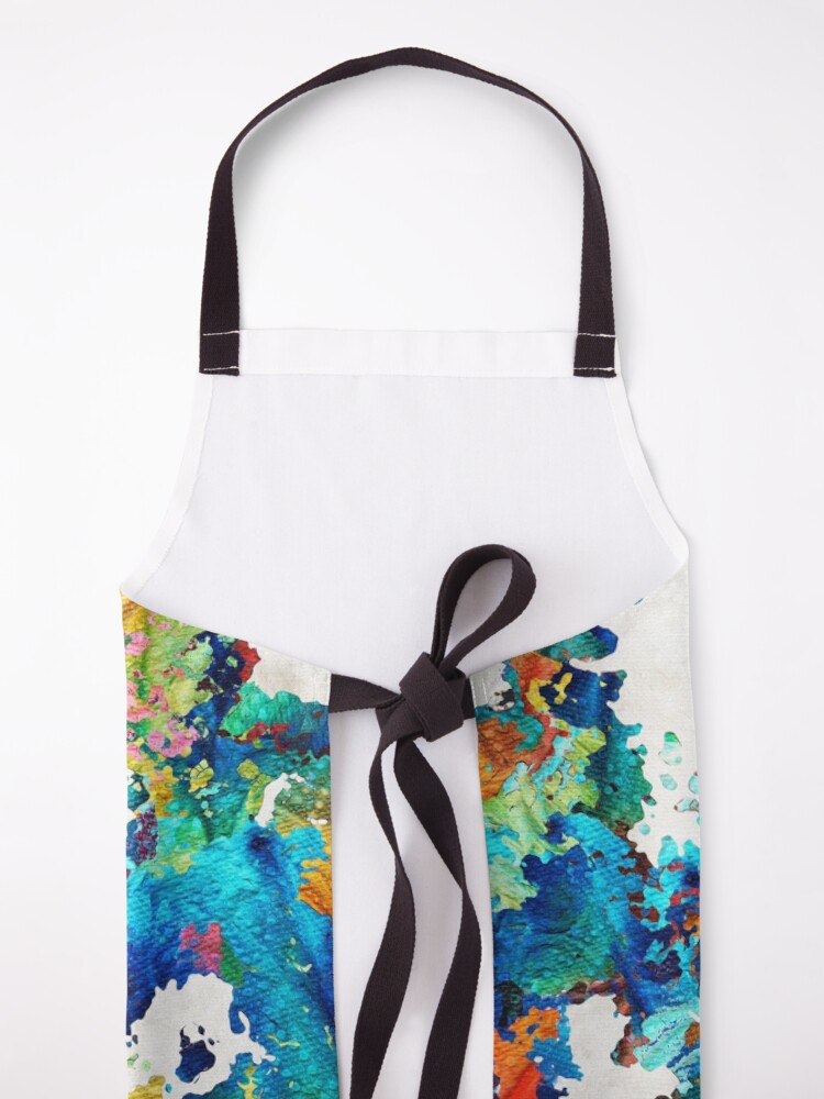 Alternate view of Colorful Poodle Dog Art by Sharon Cummings Apron