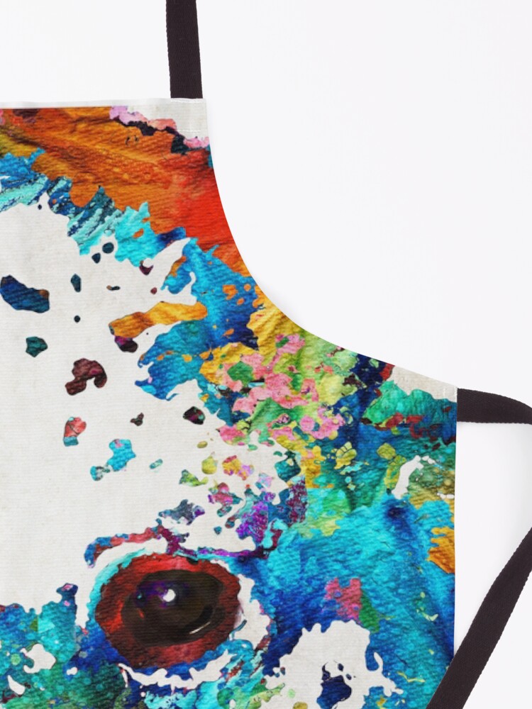 Alternate view of Colorful Poodle Dog Art by Sharon Cummings Apron