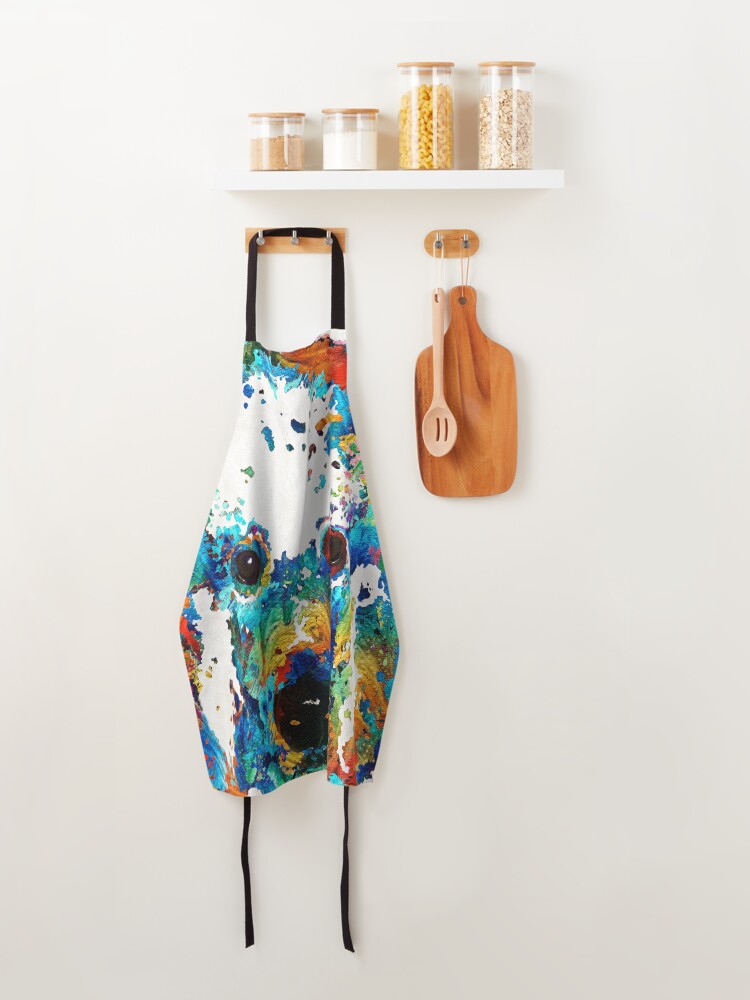 Alternate view of Colorful Poodle Dog Art by Sharon Cummings Apron