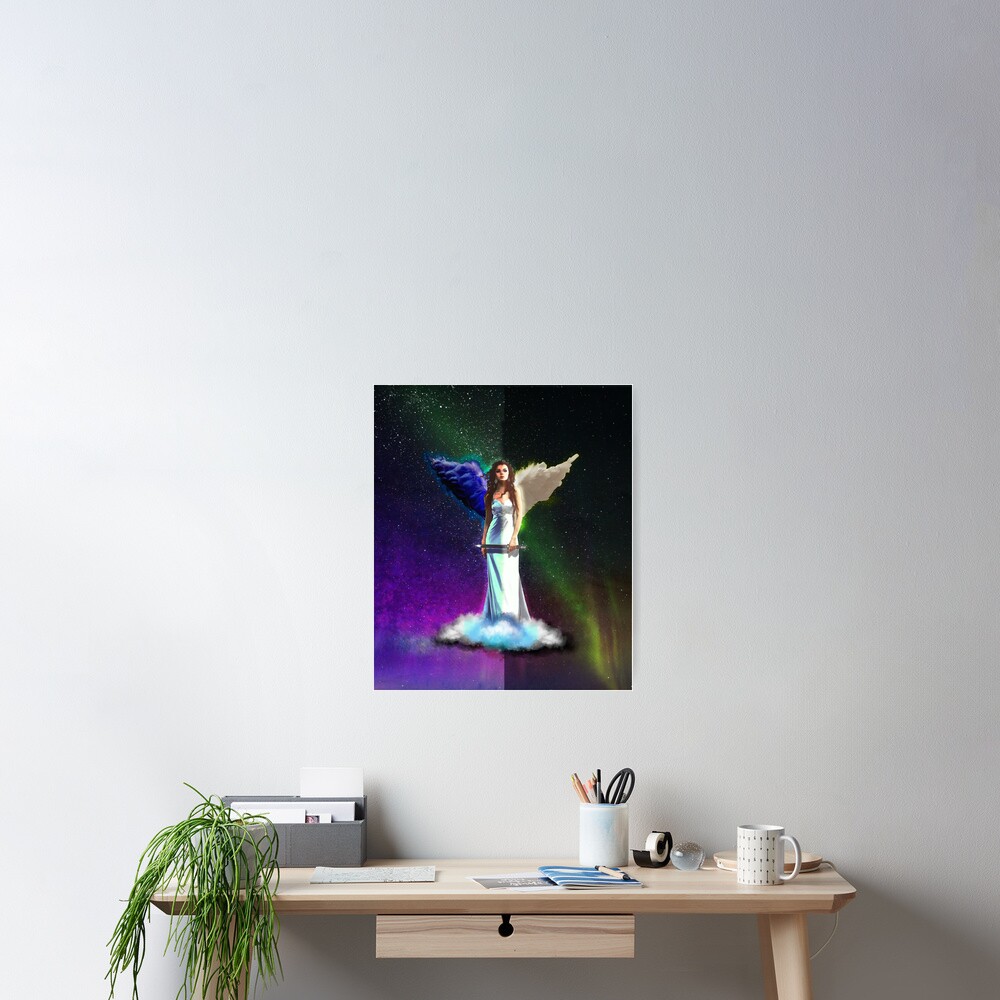 "angel wing artwork, bad angel, good girl gone bad" Poster for Sale by