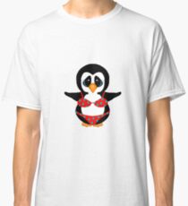 Beach Penguin in Floral Swimsuit Classic T-Shirt