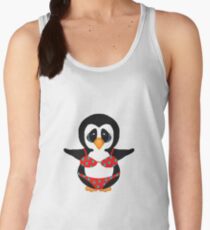Beach Penguin in Floral Swimsuit Women's Tank Top