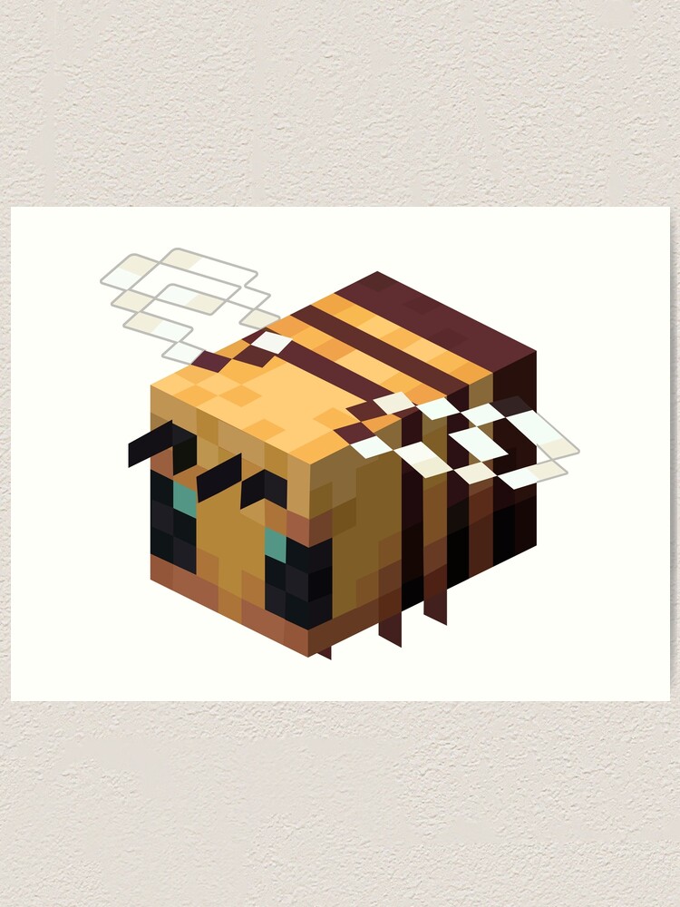 bee minecraft original design art print by merchearty redbubble