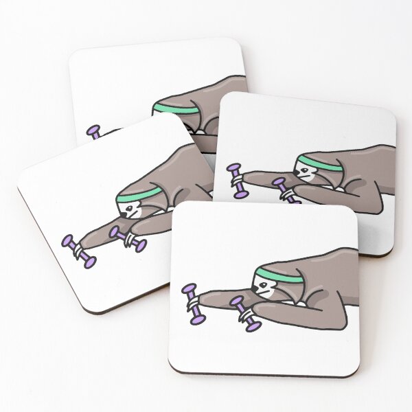 Item preview, Funny Athletic Sloth Working Out with Dumbbells designed and sold by lildoodleshop.