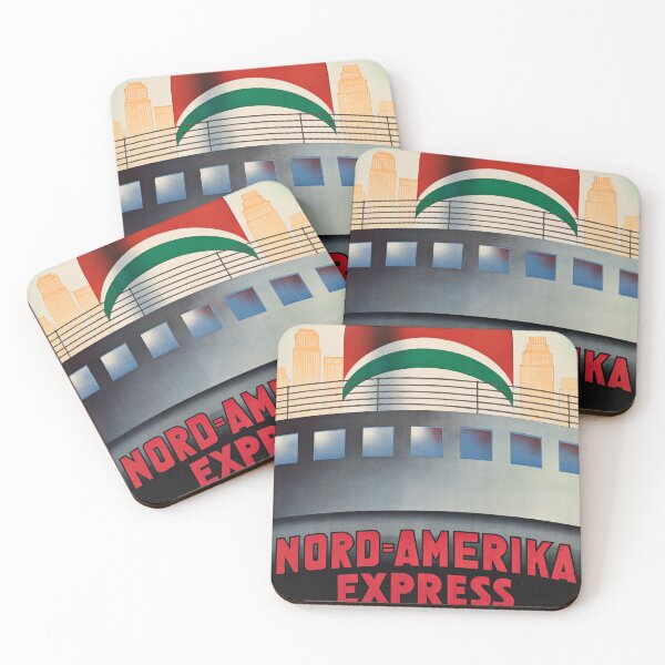 Item preview, Nord Amerika Express retro poster designed and sold by CorasPosters.