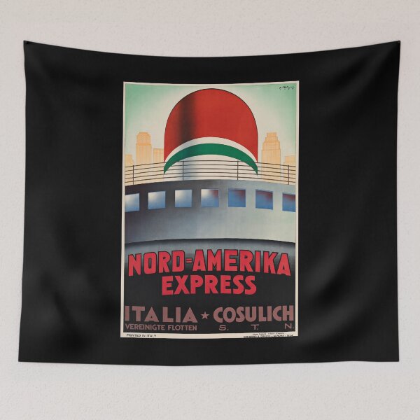 Item preview, Nord Amerika Express retro poster designed and sold by CorasPosters.