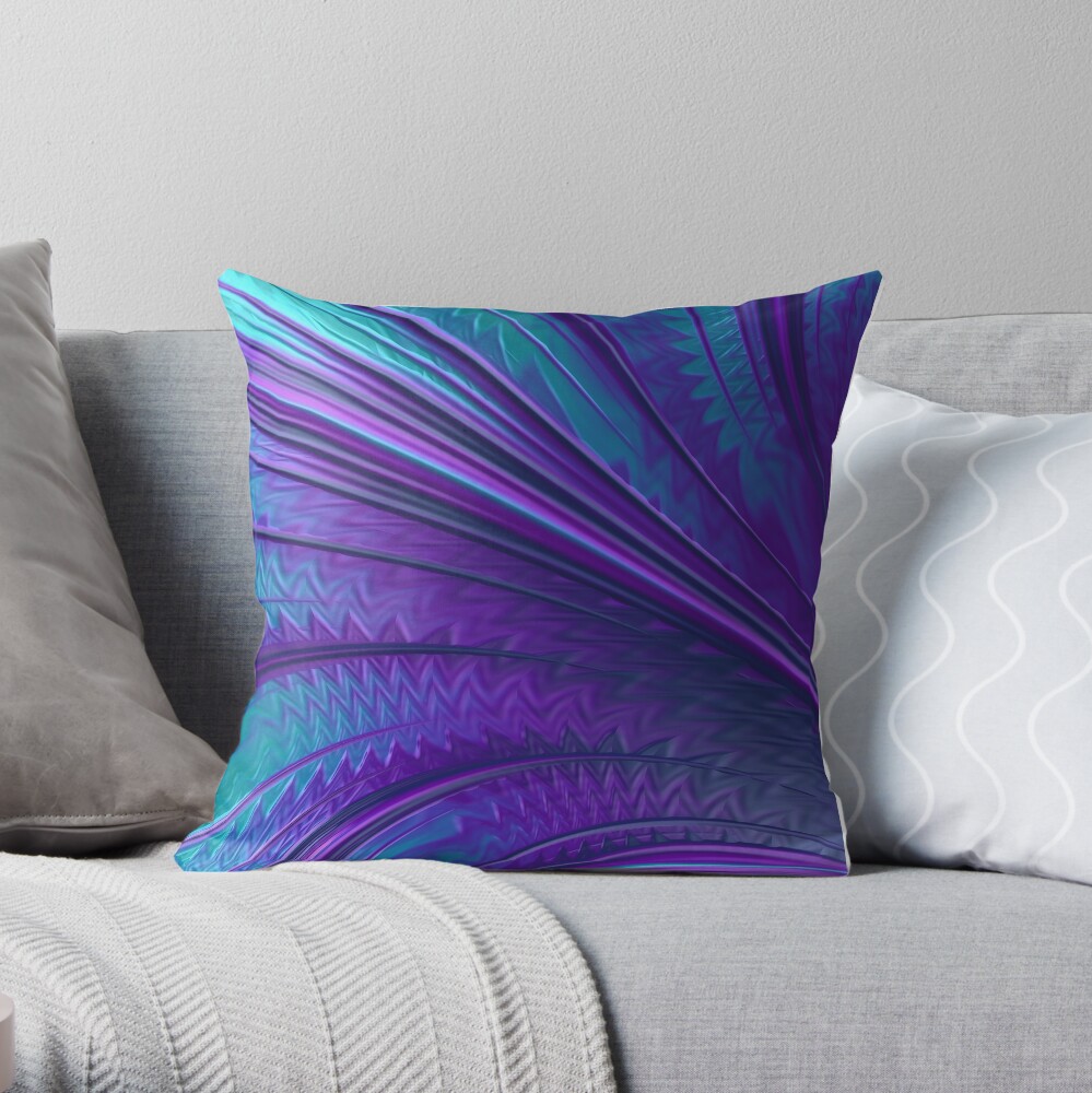 Abstract in Blue and Purple Throw Pillow