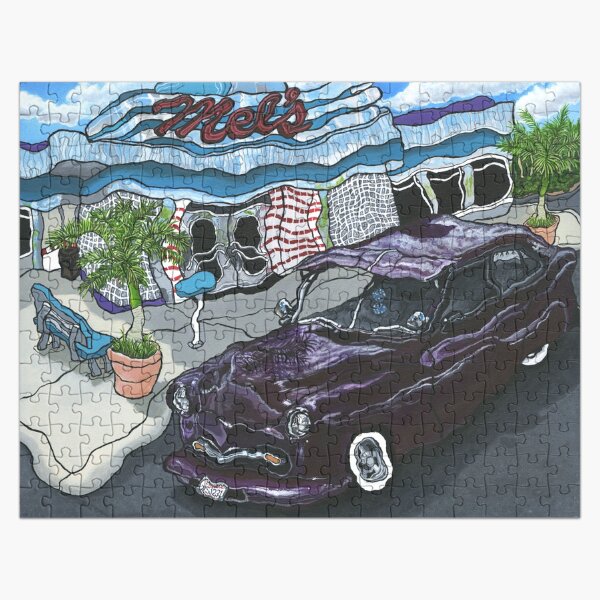 Mel's Diner ~ Painting by Dawn Langstroth ©2018 Jigsaw Puzzle