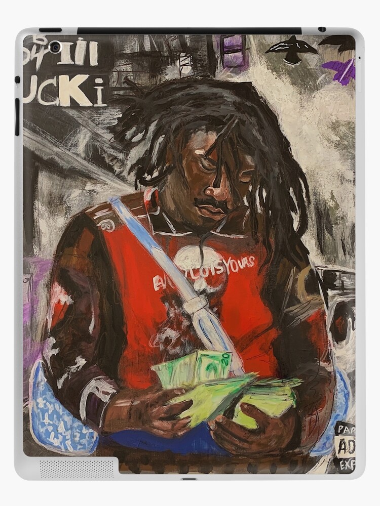 lucki,days b4 3,album,poster,cover,painting,fan  art,rap,rapper,dope,print,shirt,hiphop,deadboy,life,music,lyrics,graffiti,trap,cool,cover,gang, paint,wall art,fan,lucky,black,collection,rnb,artist iPad Case & Skin for  Sale by spacesbydee