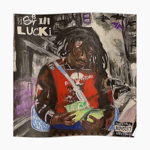 lucki,days b4 3,album,poster,cover,painting,fan art,rap,rapper,dope,print,shirt,hiphop,deadboy,life,music,lyrics,graffiti,trap,cool,cover,gang,paint,wall art,fan,lucky,black,collection,rnb,artist Poster