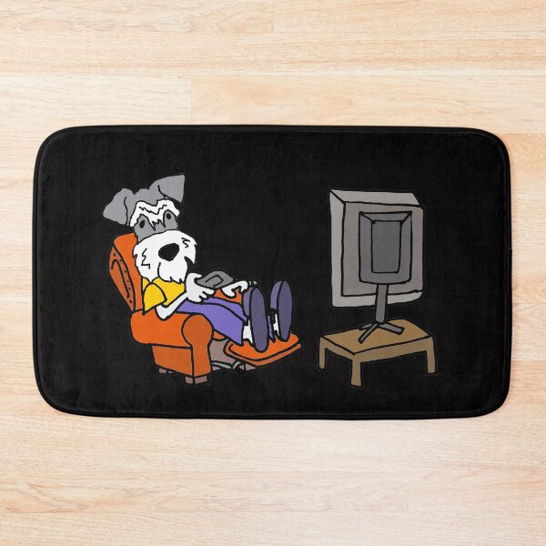 Item preview, Funny Miniature Schnauzer Dog watching TV Cartoon designed and sold by Nature's Fancy.