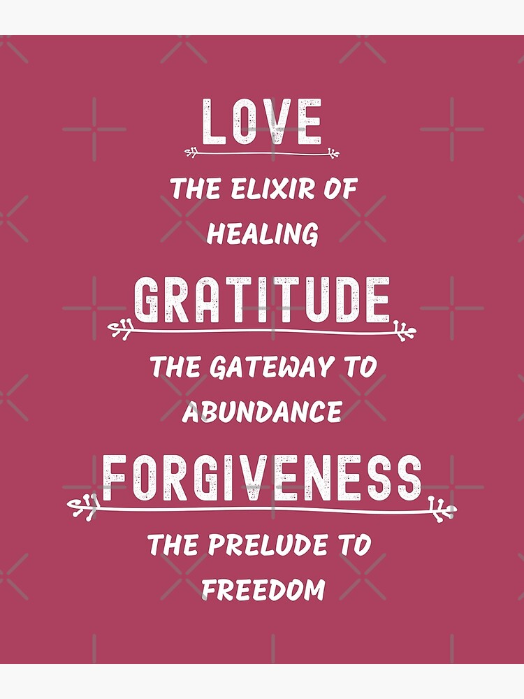 Love, Gratitude, and Forgiveness: Pink Selection | Poster