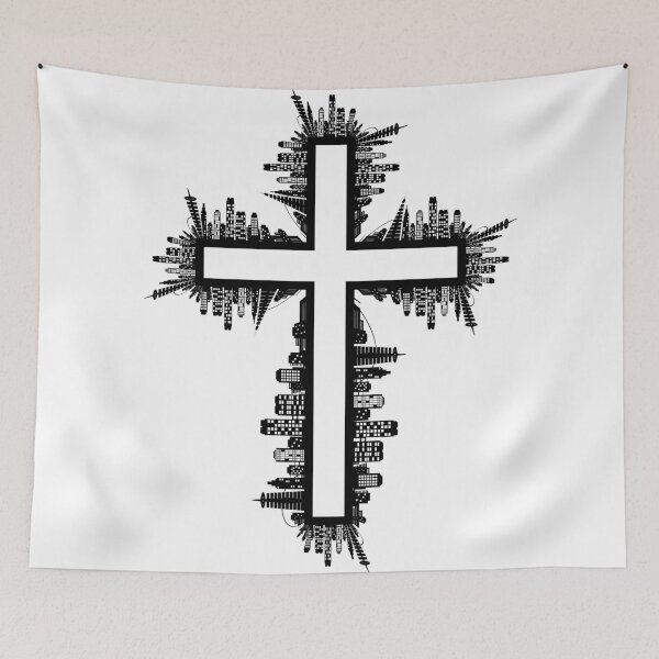 Item preview, City Silhouette Cross Shaped designed and sold by DopeTops.