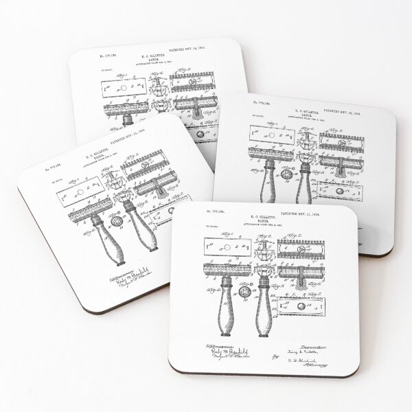 Item preview, Patent Of The First Gillette Razor (Black Version) designed and sold by Aliasandco.