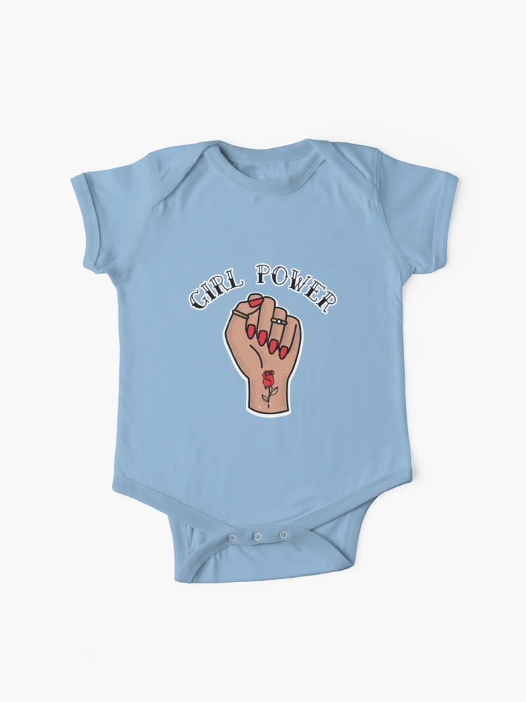 Girl Power GRL PWR - Cute Feminist Fist Tattoo Hand Latina Baby One-Piece  for Sale by PUFFYP