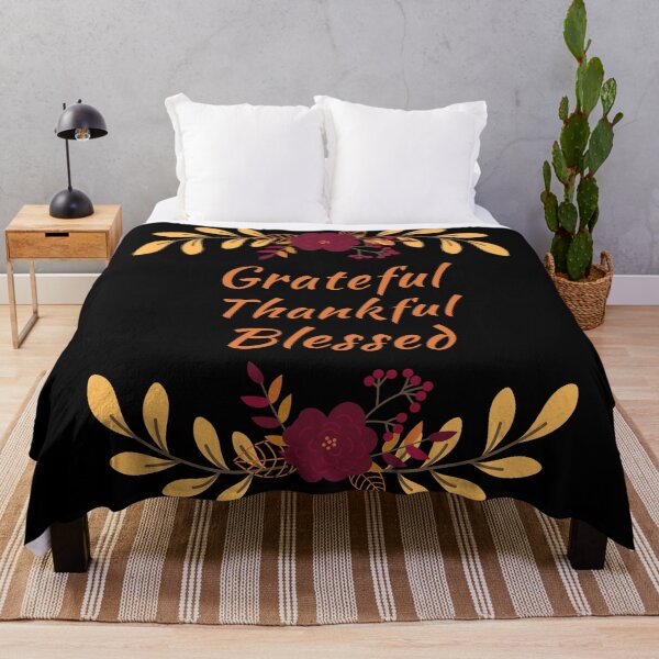 Item preview, Grateful Thankful Blessed Thanksgiving Gift for Mom Gift for Wife Wall Art Greeting Card designed and sold by Orchyd.