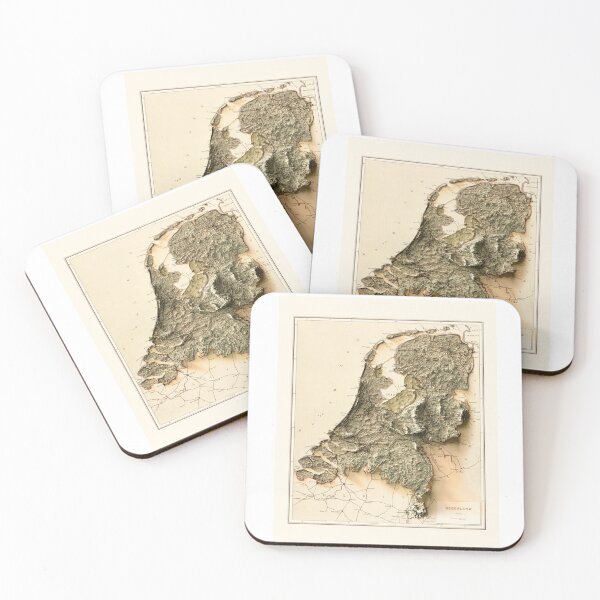 Item preview, 1900 Netherlands Relief Map (exaggerated) digitally-rendered designed and sold by ThinkAboutMaps.