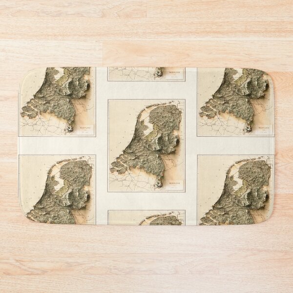 Item preview, 1900 Netherlands Relief Map (exaggerated) digitally-rendered designed and sold by ThinkAboutMaps.