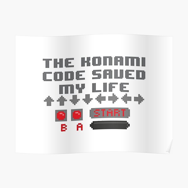 Poster Konami Code Redbubble