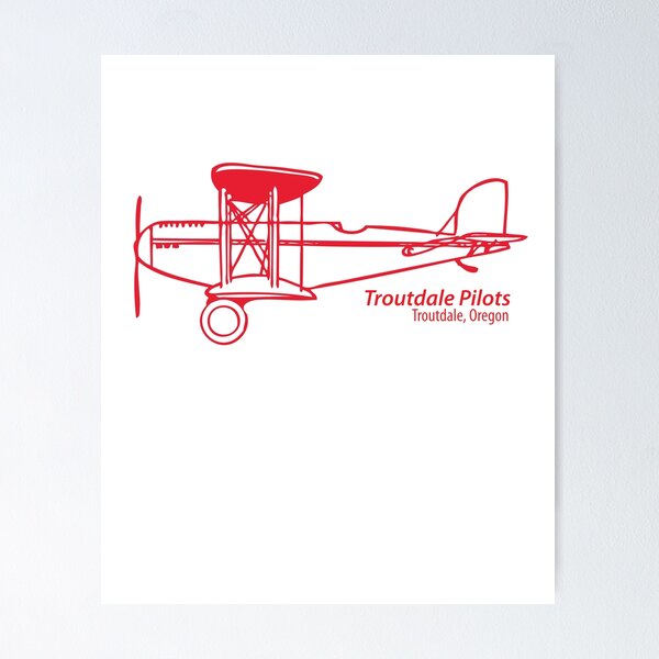 Troutdale Pilots red BiPlane Poster