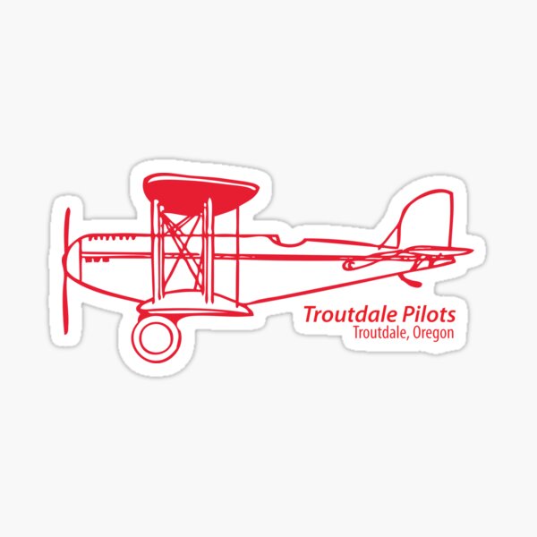 Troutdale Pilots red BiPlane Sticker