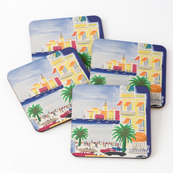 Item preview, French Riviera retro poster designed and sold by CorasPosters.