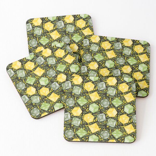 Aperçu de l'œuvre Dés vert et jaune sauge mais c'est un tapis d'arcade des années 90 créée et vendue par Freckles Fernicola.