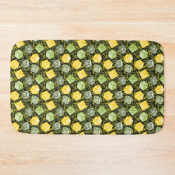 Item preview, Sage green & yellow dice but it’s a 90s arcade carpet  designed and sold by Freckles Fernicola.