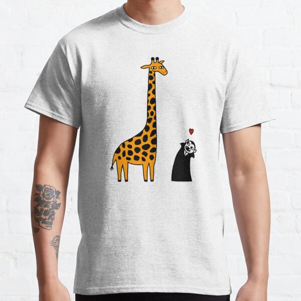 Giraffe white t shirt animal tee top design - mens womens kids