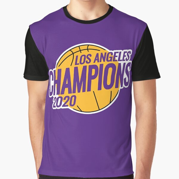 NWT 2020 Los Angeles Lakers NBA Finals Champions Purple Large T-Shirt  Roster