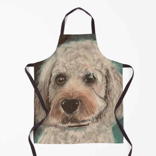 Item preview, Cavapoo dog hand painted on green background designed and sold by Jennifer Morcom.