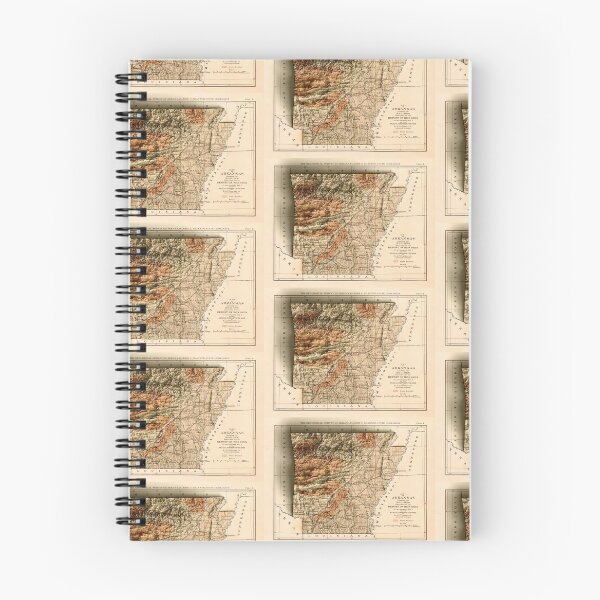 Item preview, 1892 Relief Map of Arkansas 3D digitally-rendered designed and sold by ThinkAboutMaps.