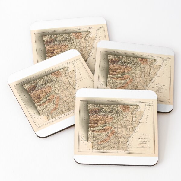 Item preview, 1892 Relief Map of Arkansas 3D digitally-rendered designed and sold by ThinkAboutMaps.