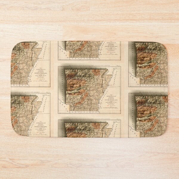 Item preview, 1892 Relief Map of Arkansas 3D digitally-rendered designed and sold by ThinkAboutMaps.